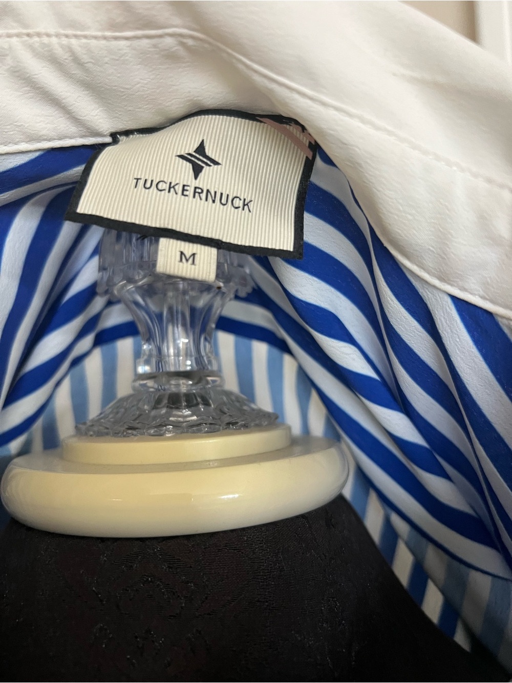 Tuckernuck Hayes Mini Drop-Waist Shirtdress Womens Size M blue white POCKETS! - Picture 3 of 9